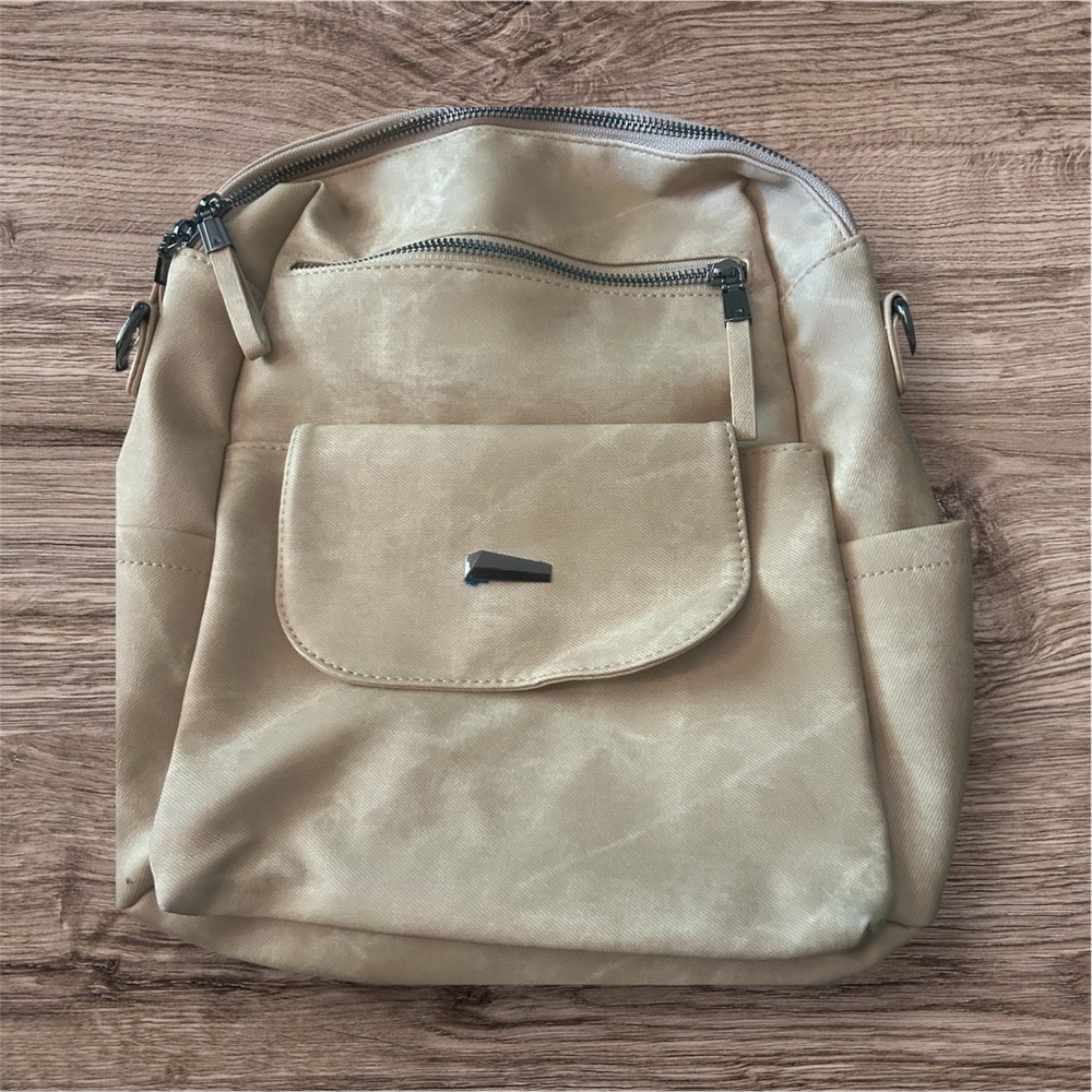 Convertible‎ Backpack Shoulder Bag Crossbody Bag Purse Beige